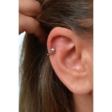 Sacce Scarves & Accessories Minimal Yıldız Figürlü Halka Piercing | Gümüş Renk