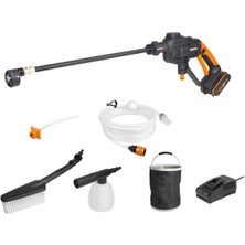 Worx 20VOLT 2.0AH. Li-Ion 24 Bar Basınçlı Yıkama Tabancası + 4 Parça Yıkama Seti