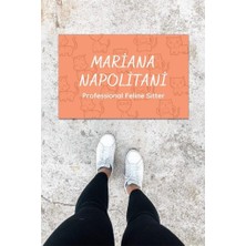 Dijital Baskı Gül Kurusu Çoklu Kedili Desen Kapı Önü Paspası K-1037