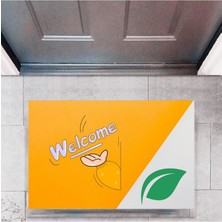 Kapı Önü Paspası Dekoratif Dijital Baskı Welcome P-2345
