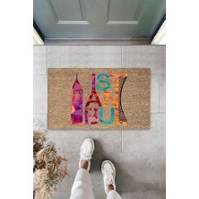 Dijital Baskı Bej Istanbul Paspas K-3029