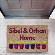 Kapı Önü Paspası Dekoratif Dijital Baskı Welcome P-2461