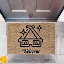 Kapı Önü Paspası Dekoratif Dijital Baskı Welcome P-2386