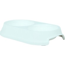 Beyaz Pet Mama Kabı, 0,25+0,25L, Şık ve Kullanışlı Hayvan Besleme Ürünü