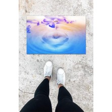 Dijital Baskı Ebruli Damla Desen Kapı Önü Paspası K-1012