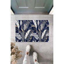 Lacivert Kapı Önü Paspası K Desen  K-3100