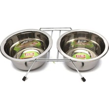 8 Oz. Tel Ayaklı Çelik Mama Kabı, Bej Renk