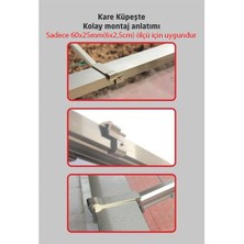 Gökbin Balkon Çamaşır Kurutma Askısı Alüminyum Küpeşte Çamaşır Askılığı Kurutmalık Kare 6x2.5 cm Antrasit
