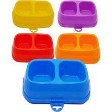 Iki Bölmeli Kırmızı Mama ve Su Kabı, Küçük Boy, Pratik ve Şık Tasarım