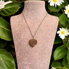 Akik Uçlu Çelik Zincirli Doğal Taş Kolye