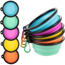 Katlanabilir Su ve Mama Kabı, Siyah, Taşıması Kolay, Pratik ve Şık Tasarım