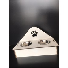 Boyalı Mdf Mama ve Su Kabı, Şık ve Dayanıklı Bej Tasarım.