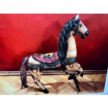 Avrupa Ahşap Metal Kısmı Esneyen At - 66 cm x 60 cm