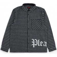 Grey Cross Work Shirt - Polyester, Regular Fit, Makinede Yıkanabilir