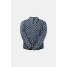 Rahul Shield Gömlek - Denim Jakarlı, Metal Düğmeli ve Üst Düzey Şıklık