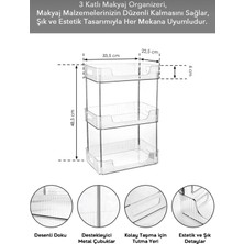 Bafhome 3 Katlı Makyaj Rafi, Masa Üstü Düzenleyici, Banyo Parfüm Standi