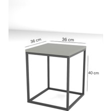 Home Plus Mobilya Siyah Ayak Atlantik Çam 18mm Sunta Orta Sehpa