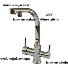 Pirinç Malzeme Arıtma Çıkışlı Eviye Bataryası