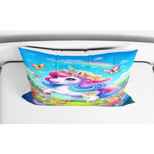Unicorn 3D Dijital Baskılı Tek Kişilik Kız Çocuk Çarşafsız Nevresim Takımı