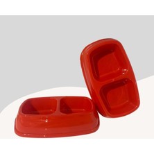 Kedi ve Küçük Irk Köpekleri Için Şık Kırmızı Mama ve Su Kabı