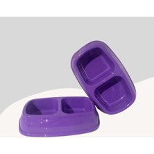 Mor Renkli, Küçük Hayvanlar Için Şık Mama ve Su Kabı, Dayanıklı ve Kullanışlı.