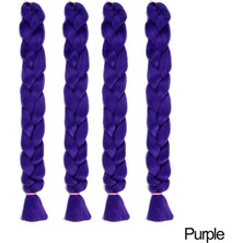 Afrika Zenci Örgüsü ve Rasta İçin Sentetik Saç KÜLLÜ MOR Purple