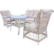 Lavida Bahçe Oturma Takımı | Rattan 2+1+1 ve Sehpa