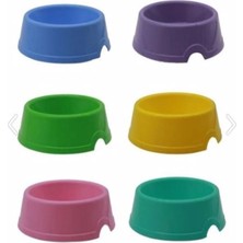 Renkli Evcil Hayvan Mama ve Su Kabı, Yuvarlak, Tekli, Plastik, Küçük Boy, 1 Adet
