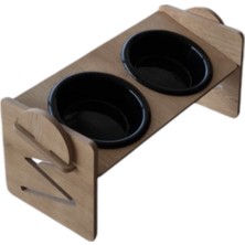 Ayarlanabilir Ahşap ve Plastik Kedi Köpek Mama ve Su Kabı, Çok Renkli
