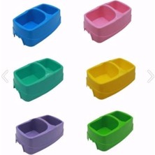 Ikili Renkli Plastik Mama ve Su Kabı, Küçük Boy, Evcil Hayvanlar Için Uygun