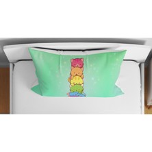 Sevimli Kedi 3D Dijital Baskılı Tek Kişilik Çocuk Genç Çarşafsız Nevresim Takımı