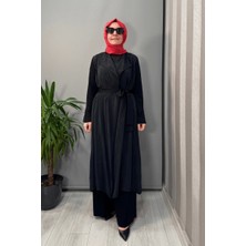 Miss Dalida Şal Yaka Cupro Triko Ikili Kap Siyah T25Y-0006