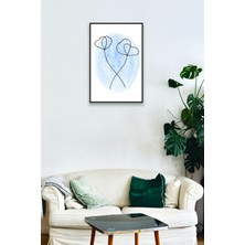 Fırça Izi Çiçek Çerçeve Görünümlü Ahşap Tablo Modeli, Şık, Dekoratif Ev, Ofis Duvar Dekorasyonu