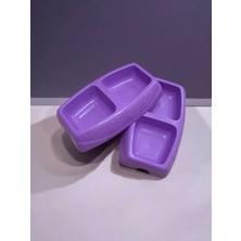 Ikili Mor Küçük Mama Kabı, Şık ve Pratik Kullanım Için Ideal Seçenek