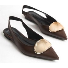 Kadın Jn Kahve Extra Yumuşak Aksesuarlı Babet