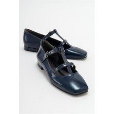 Kadın Fsta Lacivert Rugan Tokalı Babet