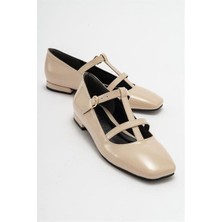 Kadın Fsta Bej Rugan Tokalı Babet