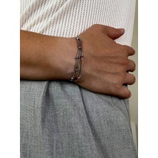 Silver Erkek Üçlü Zincir Bileklik Kadın Paslanmaz Çelik Renk Atmaz Unısex Kararmaz Çelik Bileklik