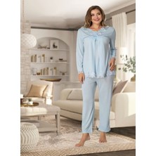 Dvina Effortt Lohusa Pijama Takımı Mavi - 7032