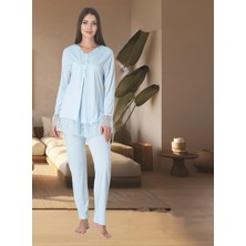Dvina Effortt Lohusa Pijama Takımı Mavi - 7042