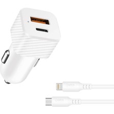 20W Qualcomm 3.0 Usb-C Lightning Araç Şarj Seti C-21