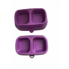 Iki Bölmeli Büyük Boy Mama Kabı, Pratik ve Şık Evcil Hayvan Besleme Gereci