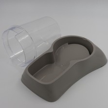 Gri Renkli 2.5 Litre Kedi ve Köpek Mama ve Su Kabı