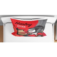 Harley Quinn 3D Dijital Baskılı Tek Kişilik Kız Çocuk Çarşafsız Nevresim Takımı