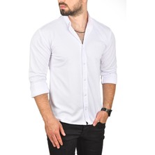 Deepsea Slim Fit Dar Kesim Keten Gömlek Pamuklu Spor Gömlek 2501305