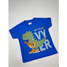 Erkek Şortlu Dinozor ve Gitar Baskılı Bebek Takım