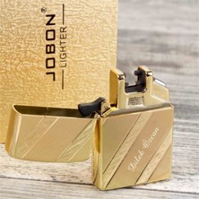 Jobon Metal Desenli USB Şarzlı Kişiye Özel Elektirkli Gold Çakmak