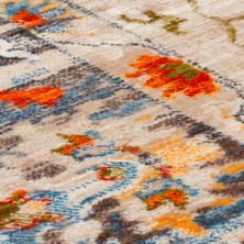 Eko Halı Pietra PTA19 Beige Multy Sıcak Renk Geçişli Etnik Desenli Yumuşak Dokulu Makine Halısı