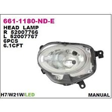 DEPO-661-1180R-ND-E - Far Sag Fıat 500 15- Ikıncı Far Ledlı