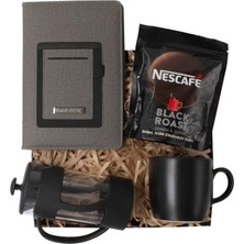 Kalemedair Kişiye Özel Hediye Kutulu Kanguru Defter Kupa Bardak French Press ve Kahve Seti